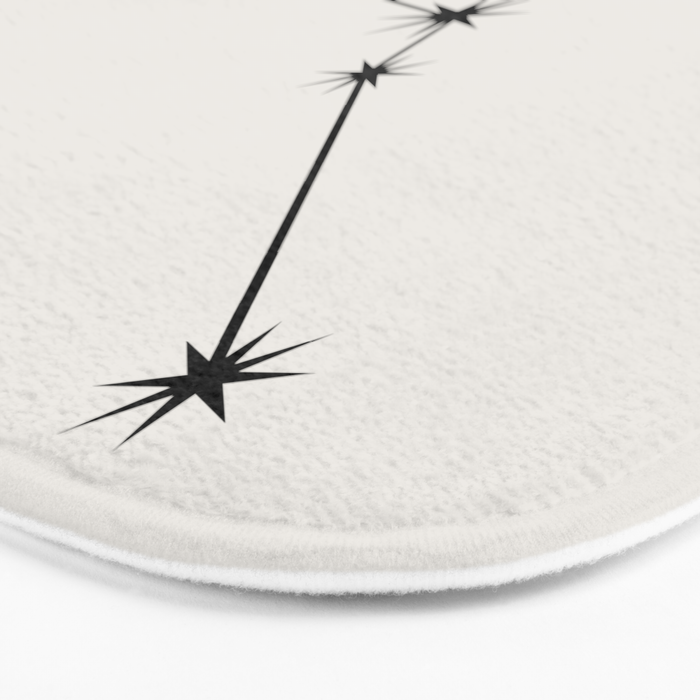 Cancer Zodiac Star Constellation Line Art White Bath Mat Gallery Image 3