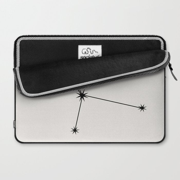 Cancer Zodiac Star Constellation Line Art White Laptop Sleeve Gallery Image 2
