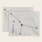 Cancer Zodiac Star Constellation Line Art White Placemat Gallery Image 1