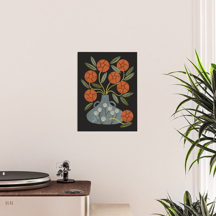 Roses and Blue Vase Poster Gallery Image 2