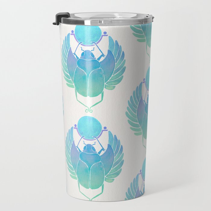 Egyptian Scarab - Turquoise OmbrÃ© Travel Mug Gallery Image 3