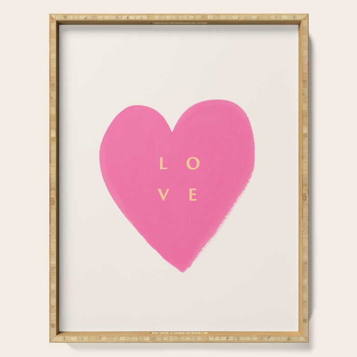 Heart Love Pink - Typography Serving Tray Gallery Image 1