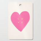 Heart Love Pink - Typography Cutting Board Gallery Image 1