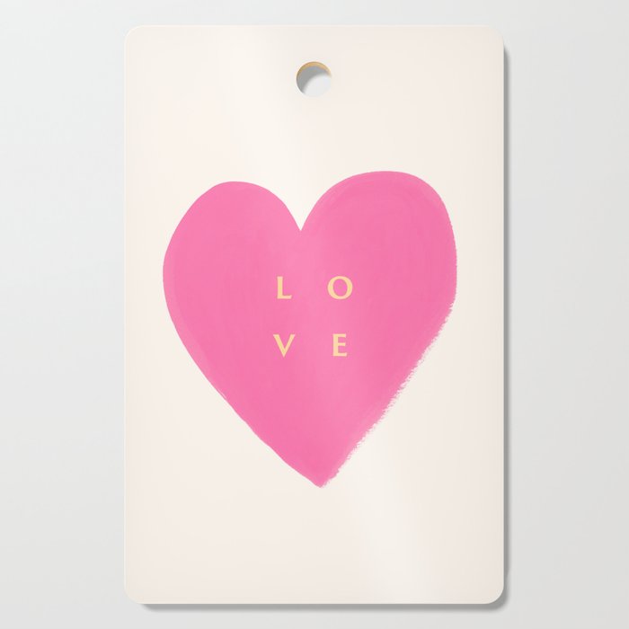 Heart Love Pink - Typography Cutting Board Gallery Image 1