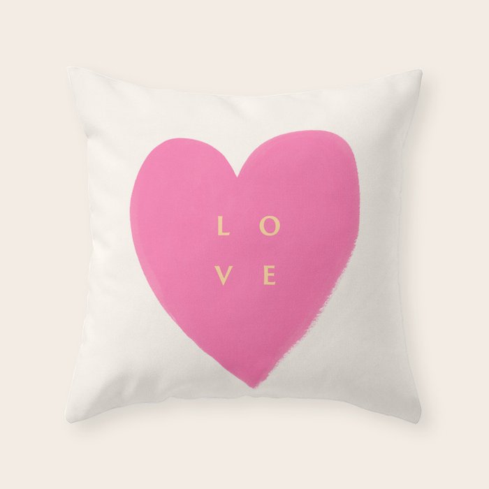 Heart Love Pink - Typography Throw Pillow Gallery Image 6