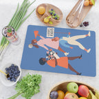 Female diverse faces of different ethnicity blue Cutting Board Gallery Image 2