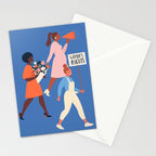 Female diverse faces of different ethnicity blue Stationery Card Gallery Image 2