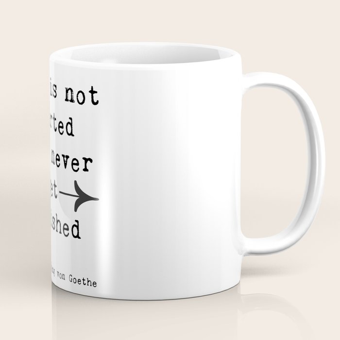 What Is Not Started Will Never Get Finished Inspirational Goethe Quote Coffee Mug Gallery Image 1