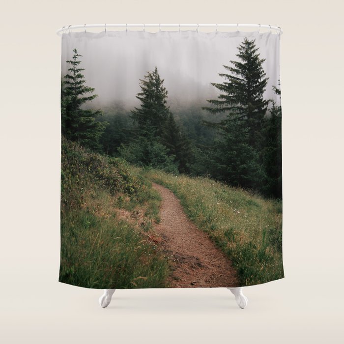 Moody Forest Path Shower Curtain Gallery Image 1