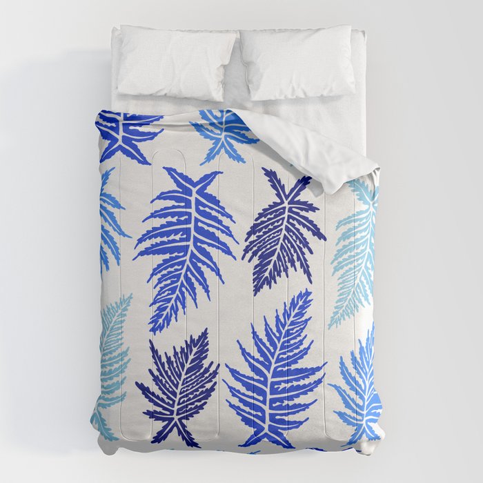 Inked Ferns - Blue Palette Comforter Gallery Image 1