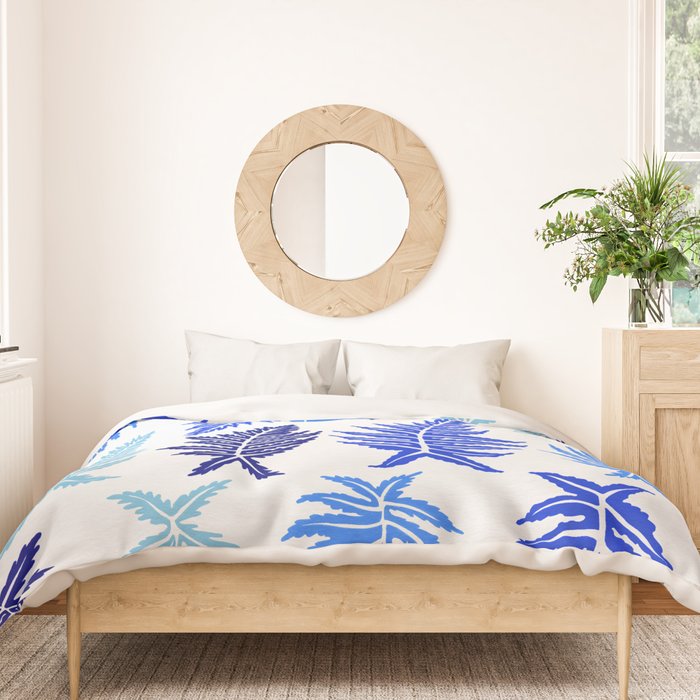 Inked Ferns - Blue Palette Duvet Cover Gallery Image 3