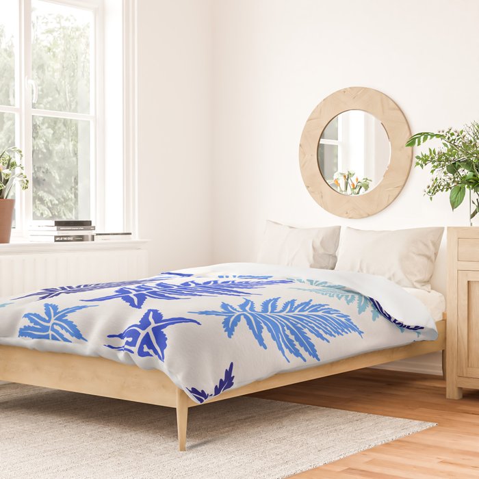Inked Ferns - Blue Palette Duvet Cover Gallery Image 2