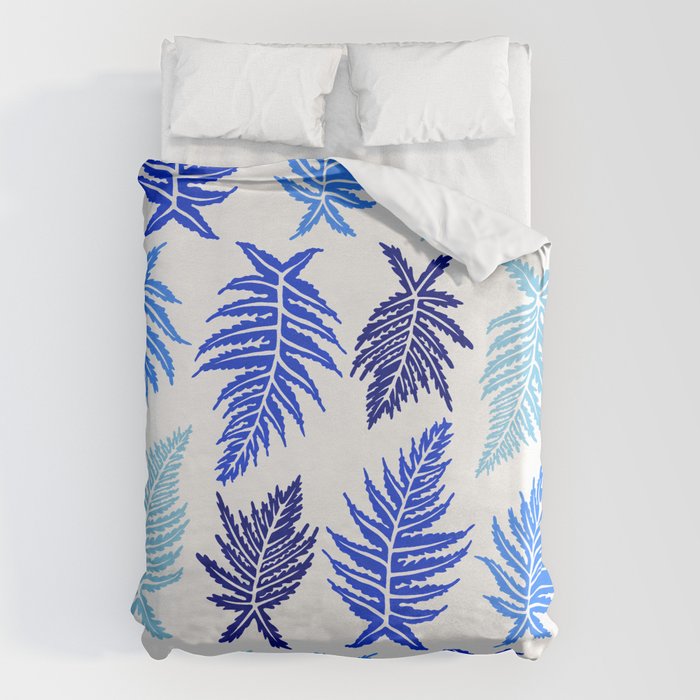Inked Ferns - Blue Palette Duvet Cover Gallery Image 6