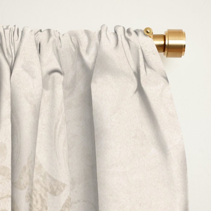Elegant Ivory Damask 2 Window Curtain Gallery Image 2