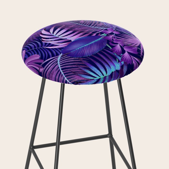 Tropical Leaf Pattern Stool Gallery Image 2