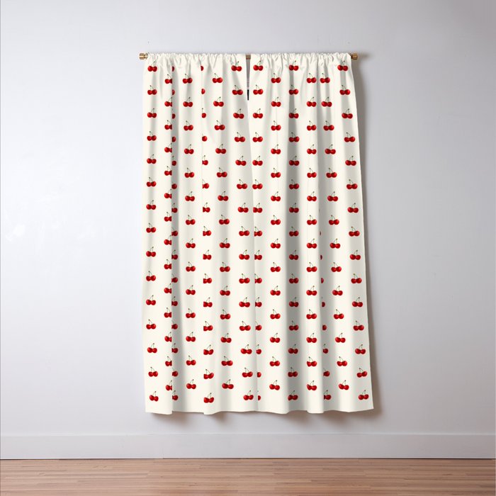 Y2K Cherries - Creme Pattern Miniature Window Curtain Gallery Image 3