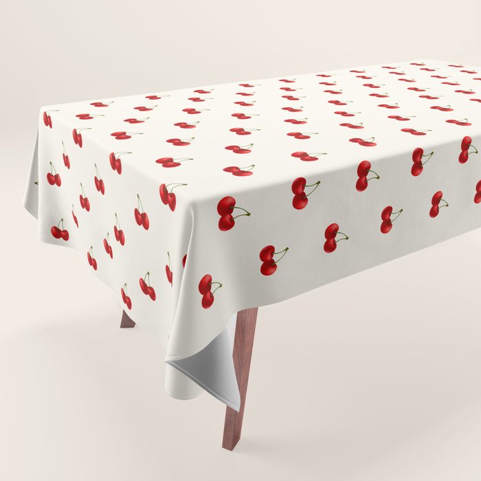 Y2K Cherries - Creme Pattern Miniature Tablecloth Gallery Image 1