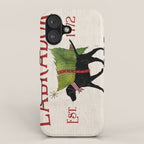 Lab Black Labrador dog tree farm delivery christmas art iPhone Case Gallery Image 1