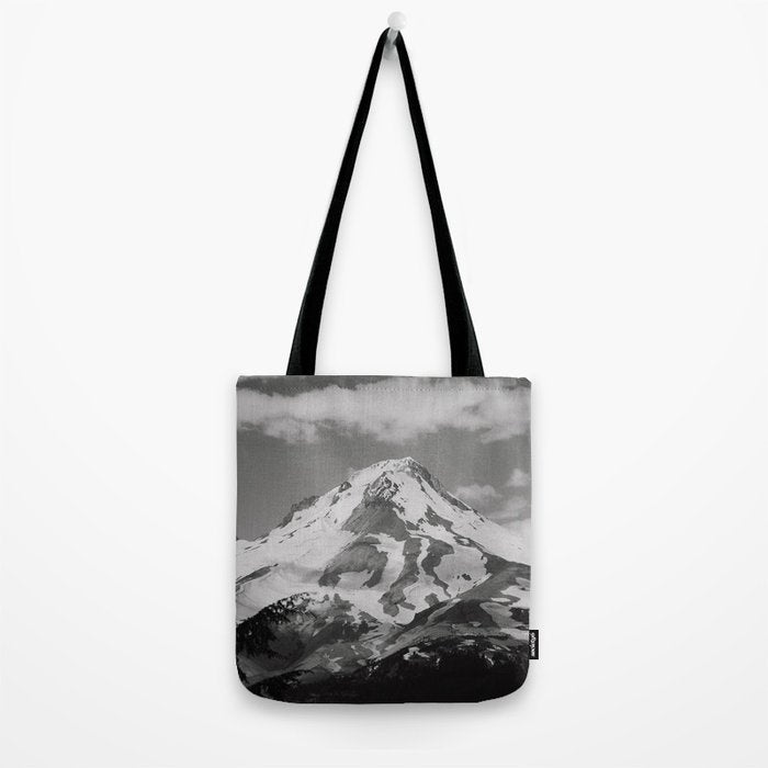 Mount Hood Black and White Tote Bag Gallery Image 2