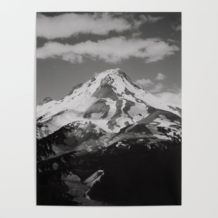 Mount Hood Black and White Poster Gallery Image 1