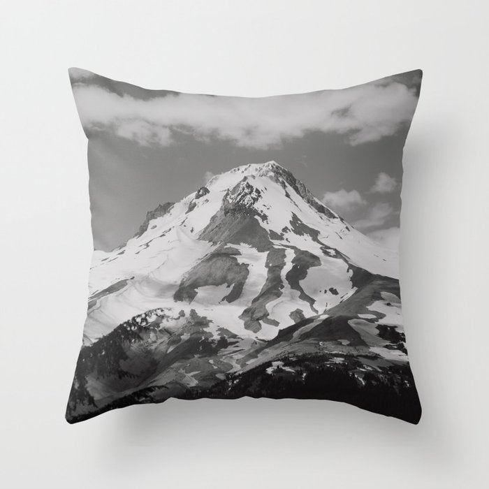 Mount Hood Black and White Throw Pillow Gallery Image 6