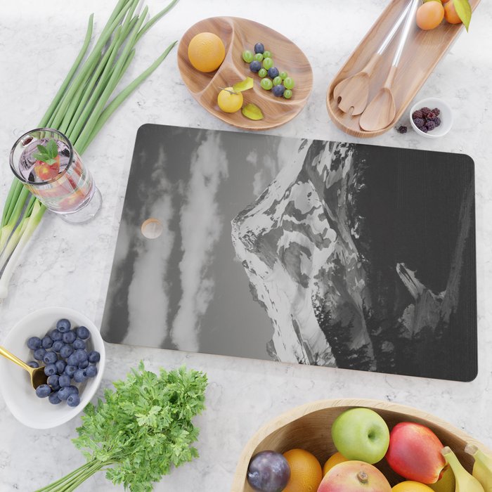 Mount Hood Black and White Cutting Board Gallery Image 2