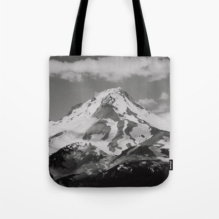 Mount Hood Black and White Tote Bag Gallery Image 1