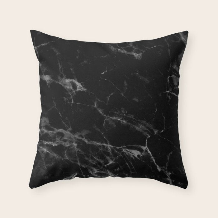 Black Marble Throw Pillow Gallery Image 6