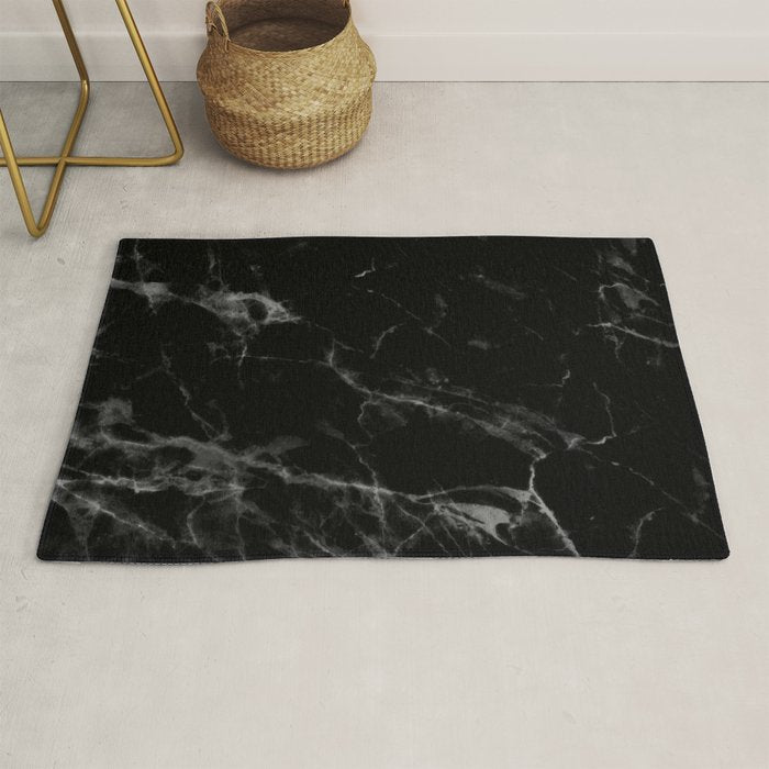 Black Marble Rug Gallery Image 1