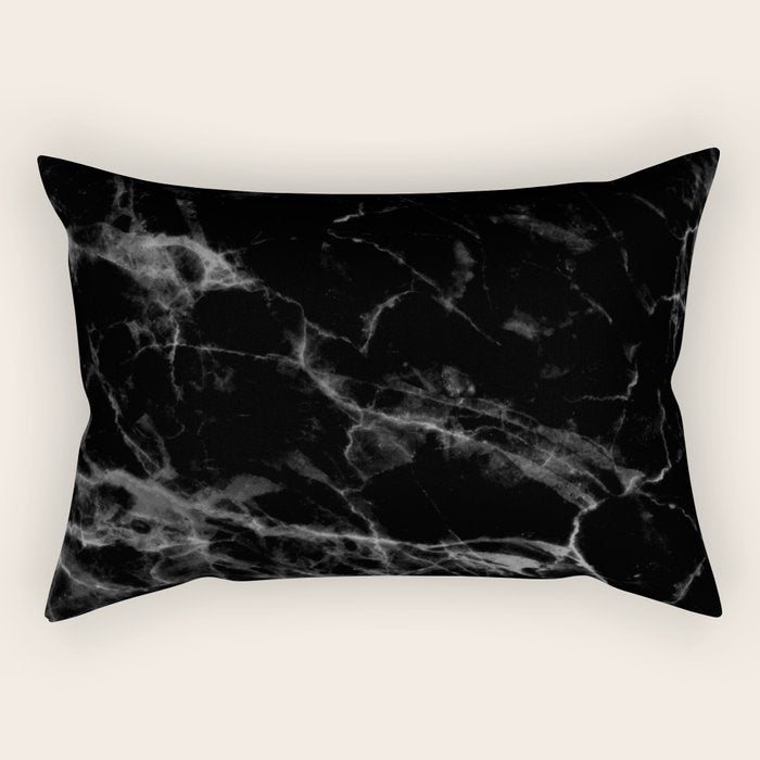 Black Marble Rectangular Pillow Gallery Image 1