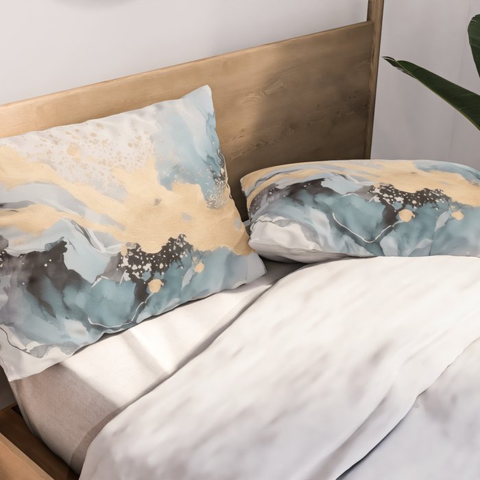 Splash of gold Pillow Sham Gallery Image 2