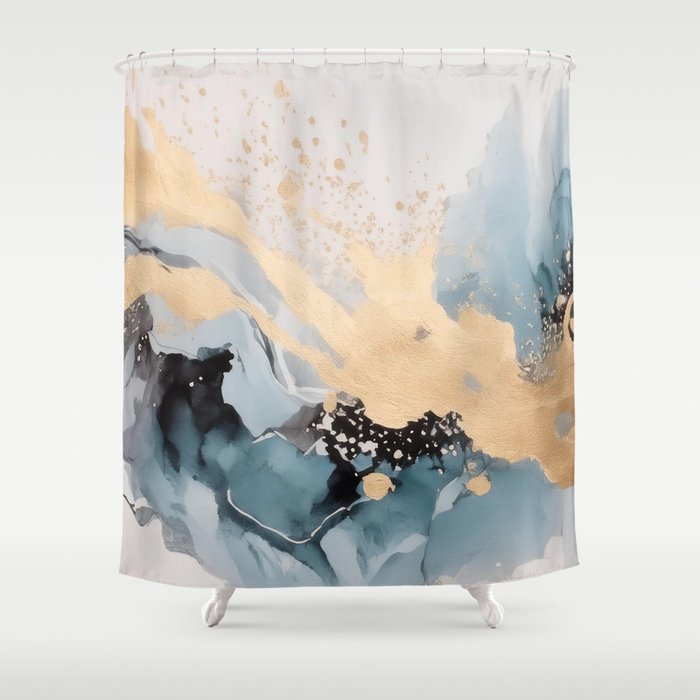 Splash of gold Shower Curtain Gallery Image 1