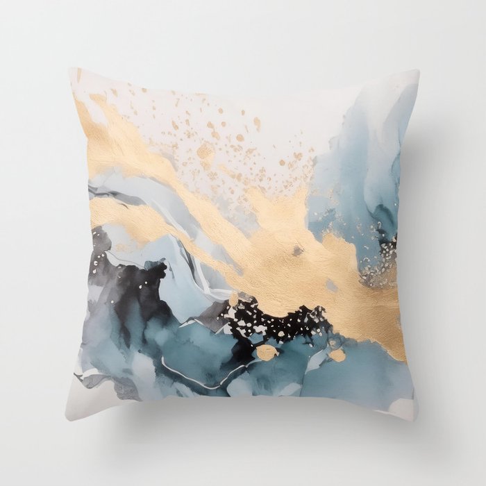 Splash of gold Throw Pillow Gallery Image 1