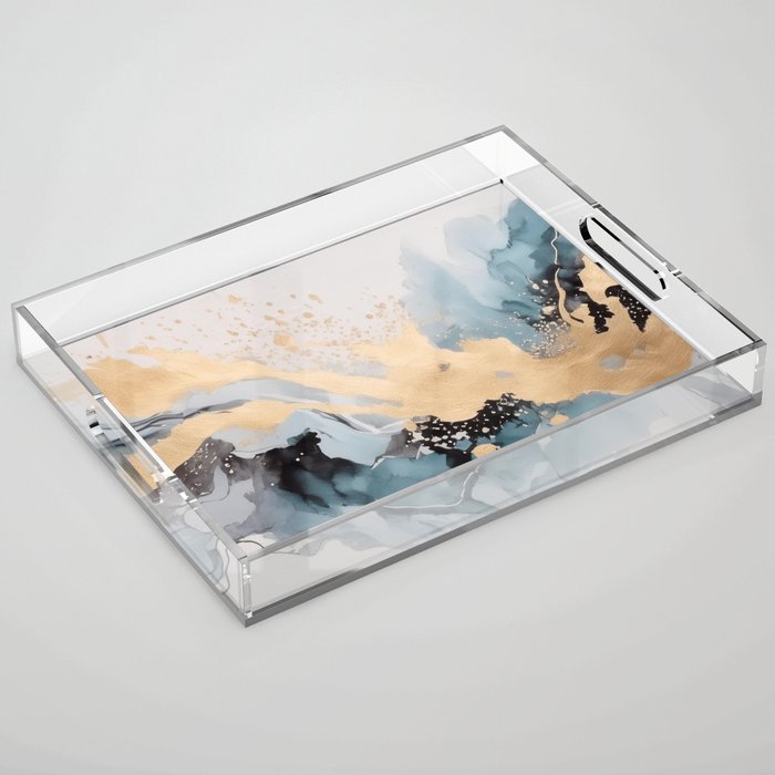 Splash of gold Acrylic Tray Gallery Image 1