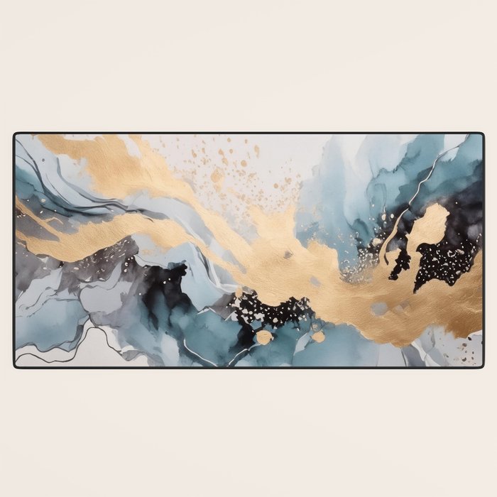 Splash of gold Desk Mat Gallery Image 3