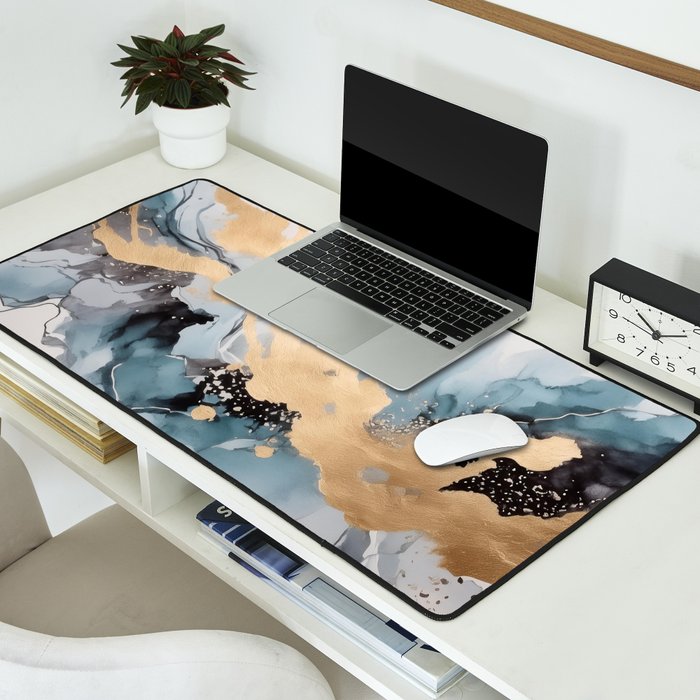 Splash of gold Desk Mat Gallery Image 2