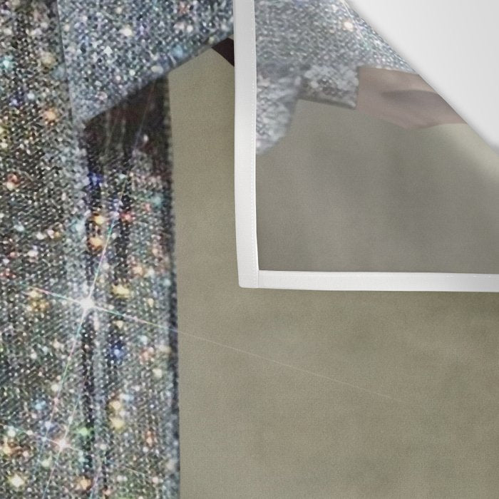 AT THE END OF THE WORKDAY | digital art collage by yana potter | sparkle suit | jacket | glitter  Wall Tapestry Gallery Image 3