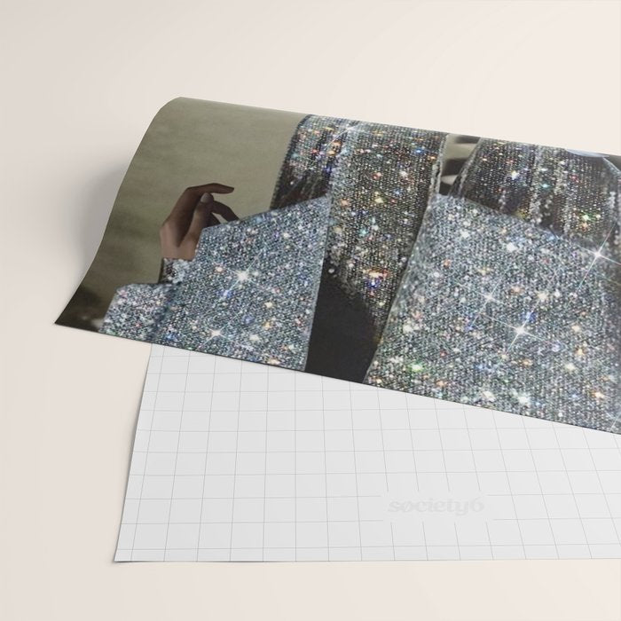 AT THE END OF THE WORKDAY | digital art collage by yana potter | sparkle suit | jacket | glitter  Wrapping Paper Gallery Image 2