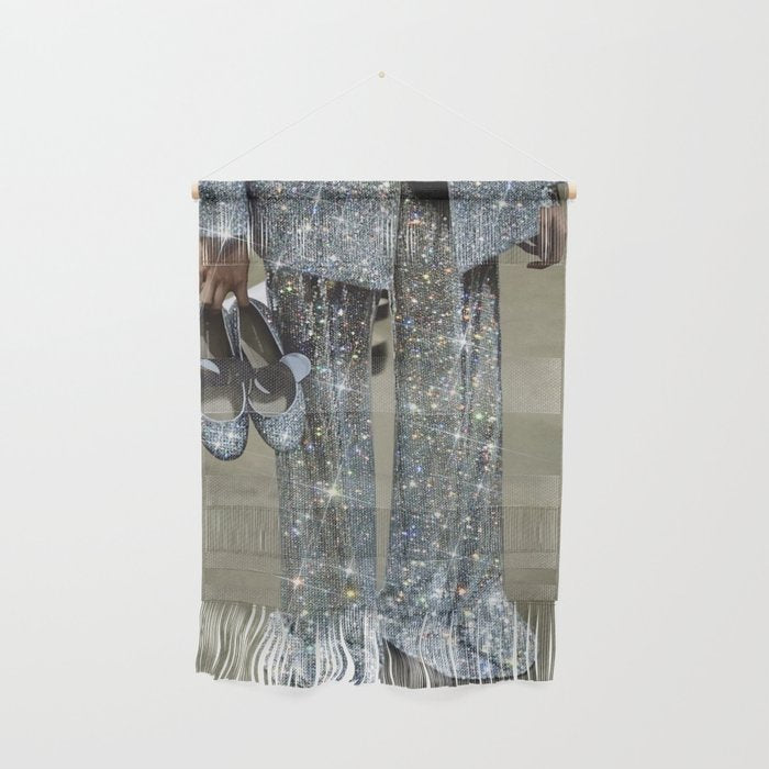 AT THE END OF THE WORKDAY | digital art collage by yana potter | sparkle suit | jacket | glitter  Wall Hanging Gallery Image 1