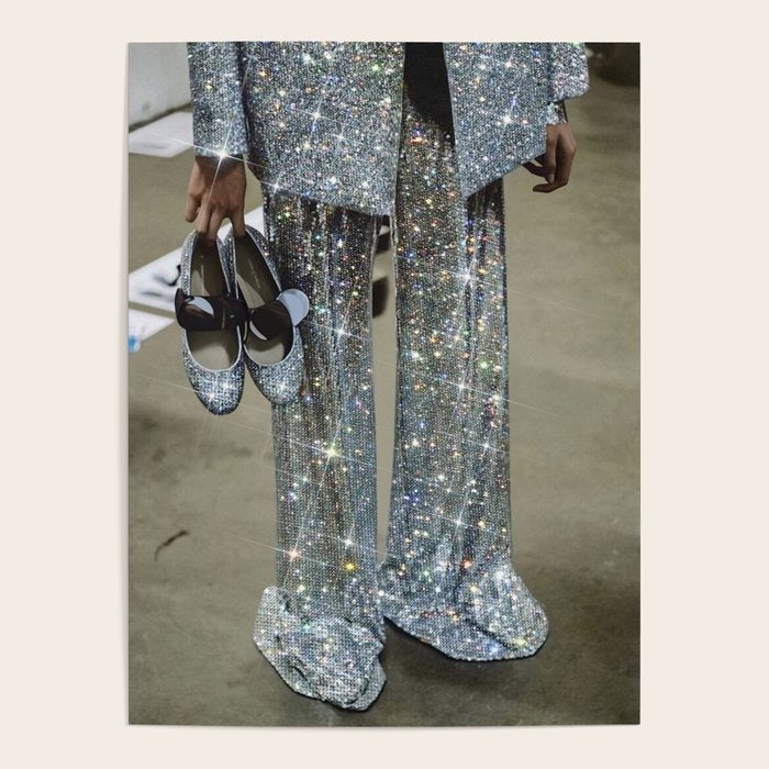AT THE END OF THE WORKDAY | digital art collage by yana potter | sparkle suit | jacket | glitter  Poster Gallery Image 4