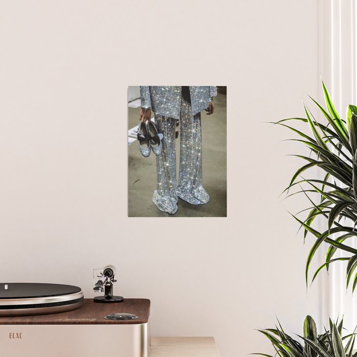 AT THE END OF THE WORKDAY | digital art collage by yana potter | sparkle suit | jacket | glitter  Poster Gallery Image 2
