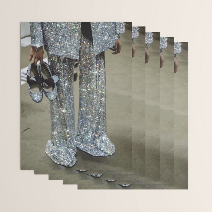 AT THE END OF THE WORKDAY | digital art collage by yana potter | sparkle suit | jacket | glitter  Wrapping Paper Gallery Image 3