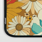 Red, Orange, Turquoise and Brown Retro Floral Pattern Laptop Sleeve Gallery Image 3