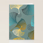 Luxury gold Ginkgo on blue background illustration pattern. Stationery Card Gallery Image 2