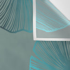 Luxury gold Ginkgo on blue background illustration pattern. Wall Tapestry Gallery Image 3