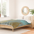 Luxury gold Ginkgo on blue background illustration pattern. Duvet Cover Gallery Image 2