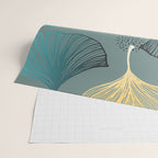 Luxury gold Ginkgo on blue background illustration pattern. Wrapping Paper Gallery Image 2