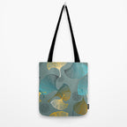 Luxury gold Ginkgo on blue background illustration pattern. Tote Bag Gallery Image 2