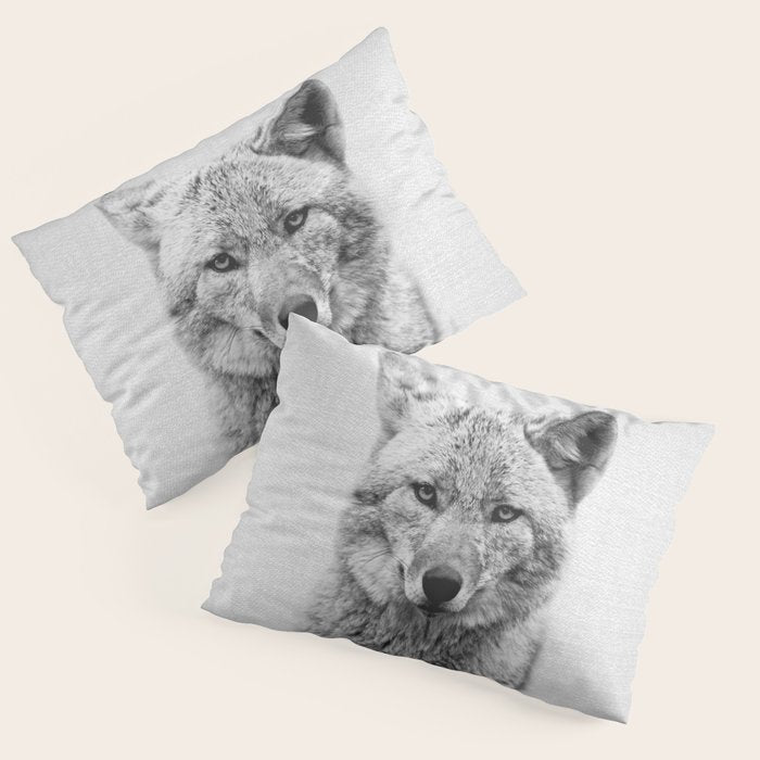 Coyote - Black & White Pillow Sham Gallery Image 3