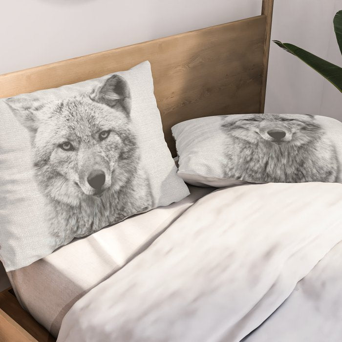 Coyote - Black & White Pillow Sham Gallery Image 2